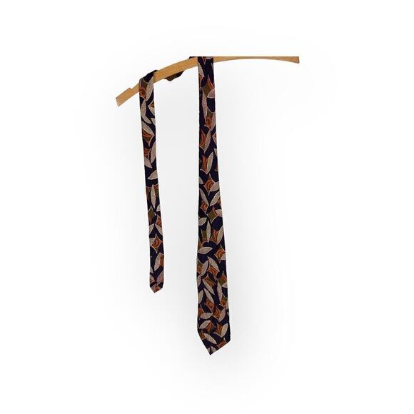 Talbott Studio Black Orange Olive Cream Silk Tie SALE - Picture 3 of 7